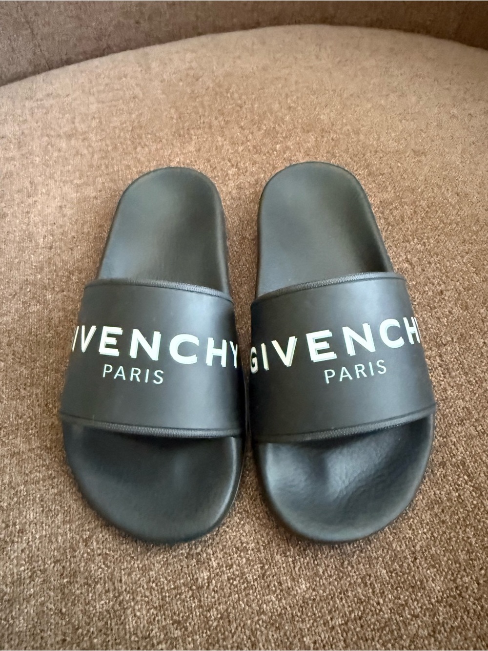 Givenchy Black Paris Logo Slide Sandals